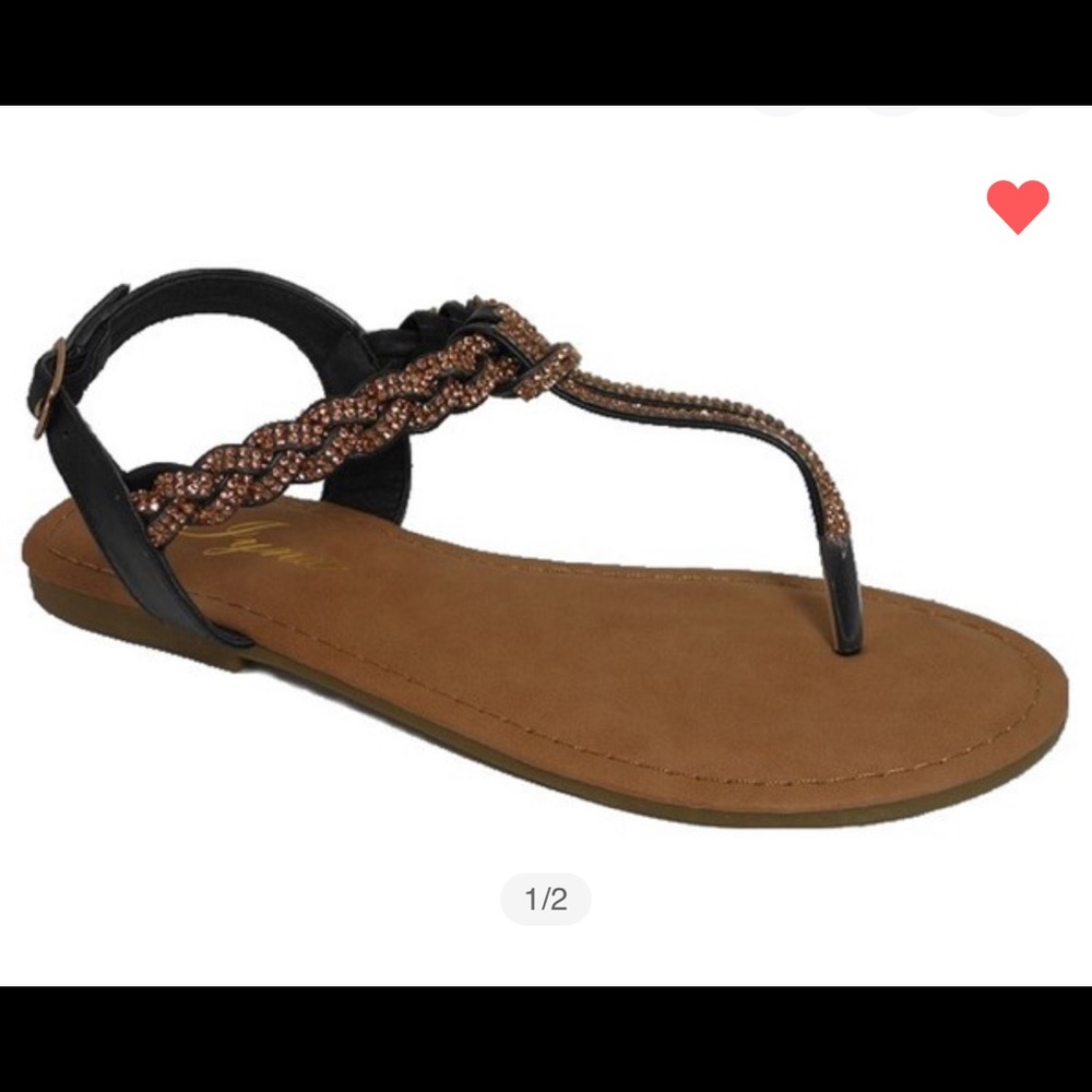 NEW BLACK/GOLD WOMEN SANDALS